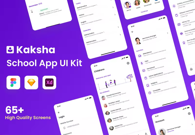 小咖下午茶：学校家长沟通App应用程序UI套件