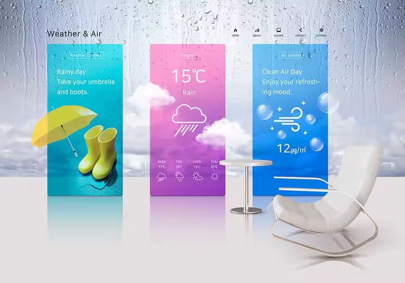 天气预报App界面主题海报设计韩国素材