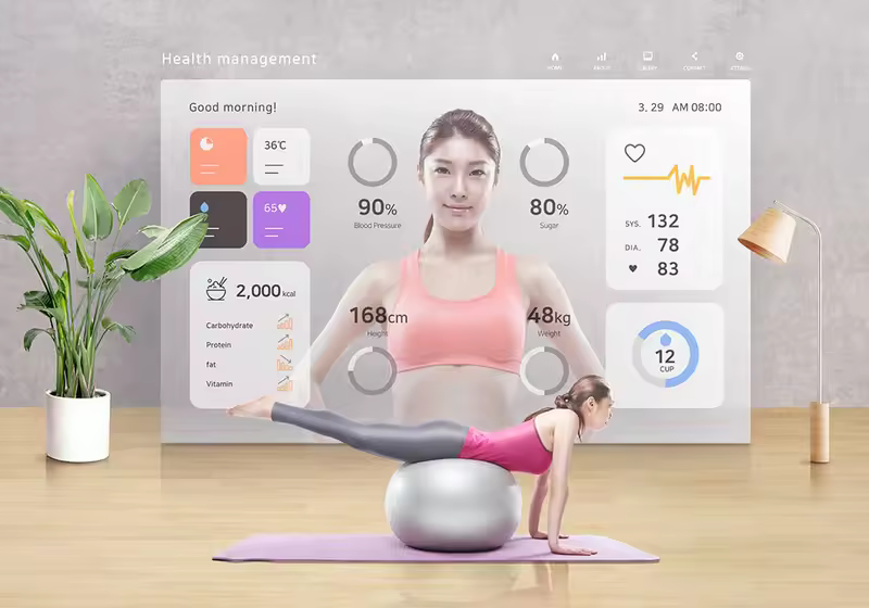 运动健身数据App界面主题海报设计韩国素材