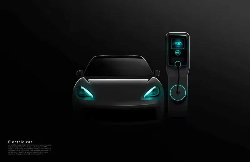 暗黑背景科技电动新能源汽车海报设计韩国素材