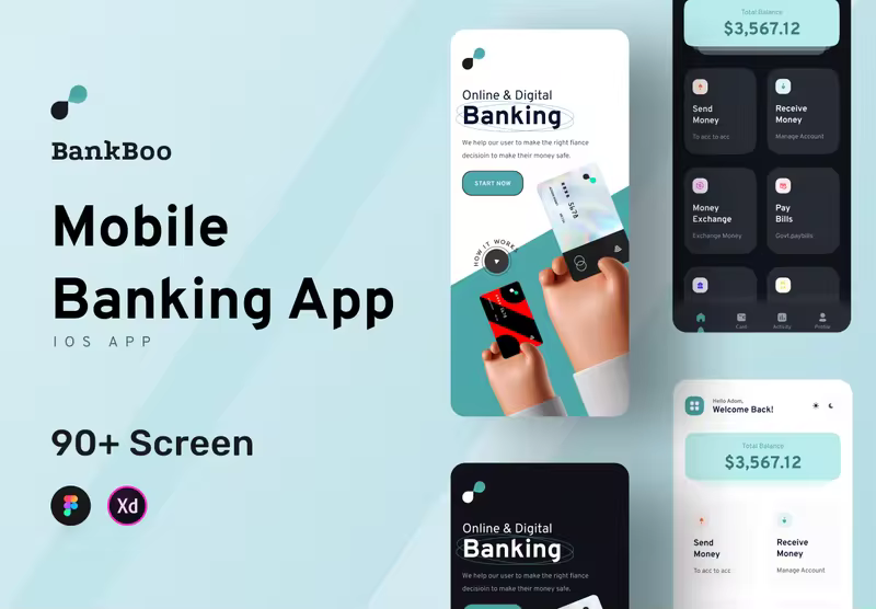 小咖下午茶：手机银行应用程序App用户界面设计套件