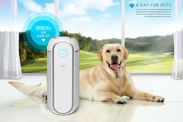 宠物空气净化器产品广告海报设计韩国素材