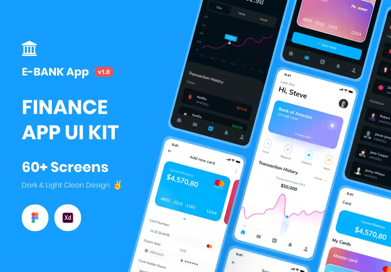 小咖下午茶：电子银行金融App应用 UI 套件