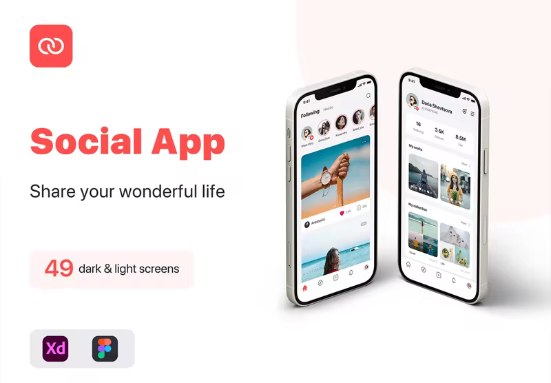 小咖下午茶：社交分享App应用 iOS UI 套件