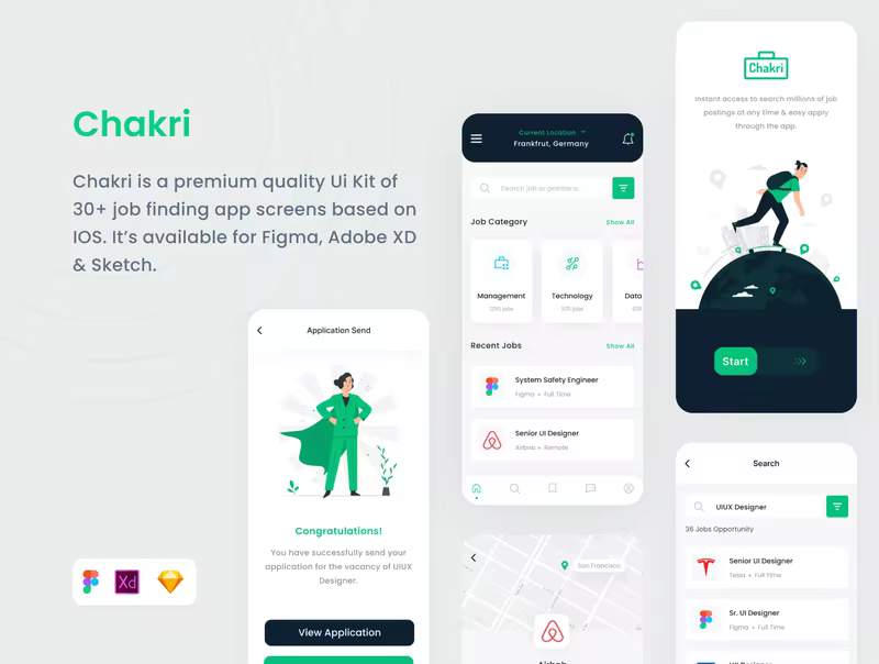 小咖下午茶：求职/找工作App应用 UI 套件