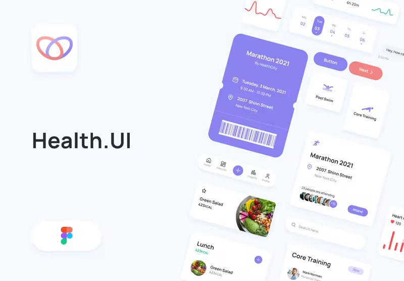 小咖下午茶：健康App用户界面设计UI套件