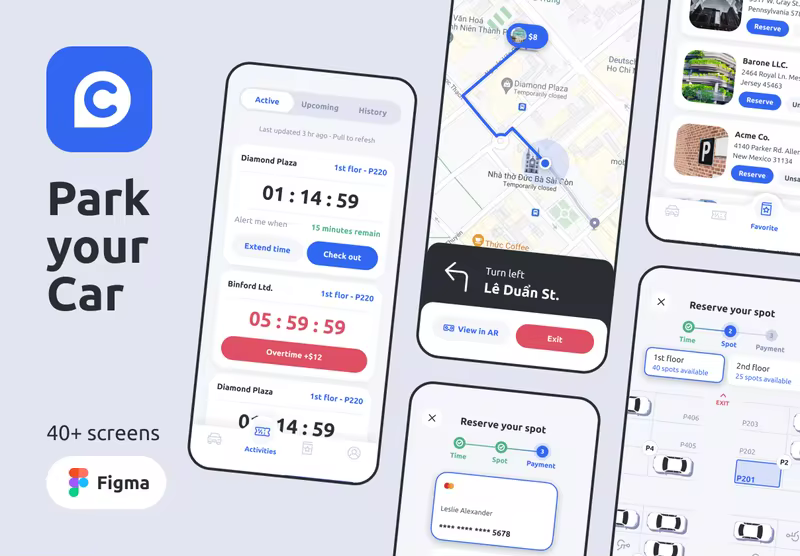 小咖下午茶： 找车位/停车App设计iOS UI套件