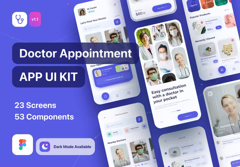 小咖下午茶：在线医生咨询App应用iOS UI套件