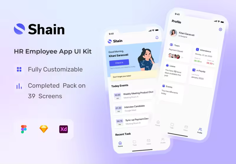 小咖下午茶：HR人力资源员工App应用 UI 套件