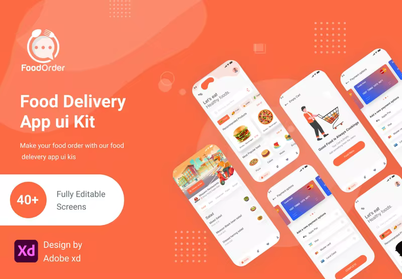 小咖下午茶：食品订单交付/外卖App iOS UI用户界面设计套件