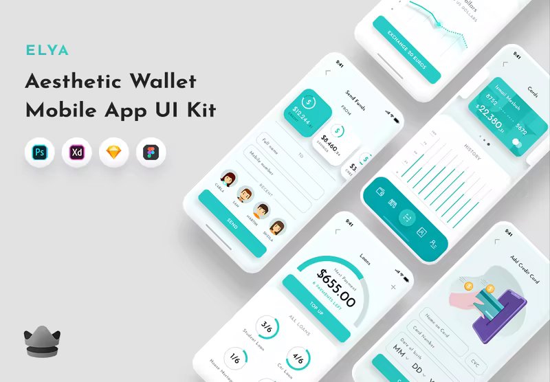 小咖下午茶：金融钱包App移动应用程序 UI 套件