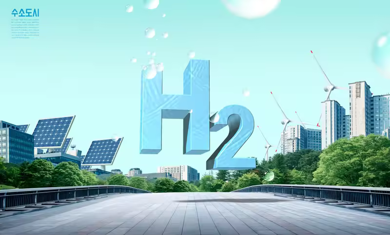 H2氢气清洁燃料海报设计韩国素材