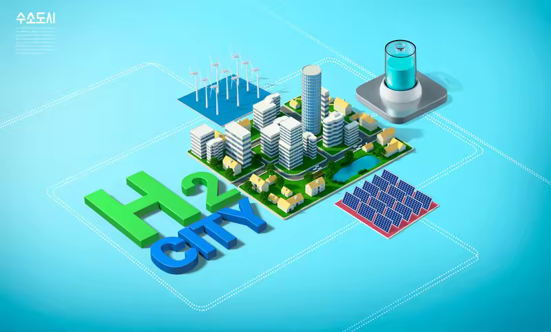 H2城市氢气高效燃料海报设计韩国素材