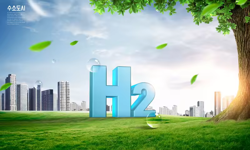 H2清洁能源未来发展主题海报设计韩国素材