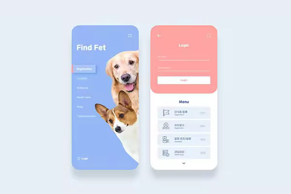 宠物社交APP页面设计韩国素材