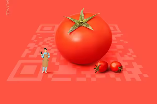 番茄食品二维码配送服务海报设计韩国素材