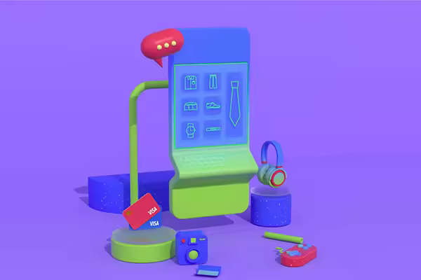 3D智能网上购物场景图片韩国素材
