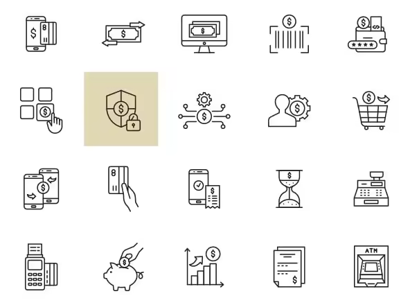 手机银行矢量图标 Mobile Banking Icons