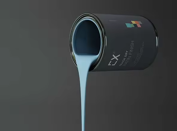 浇漆油漆金属桶包装样机 Pouring Paint Metal Bucket Mockup