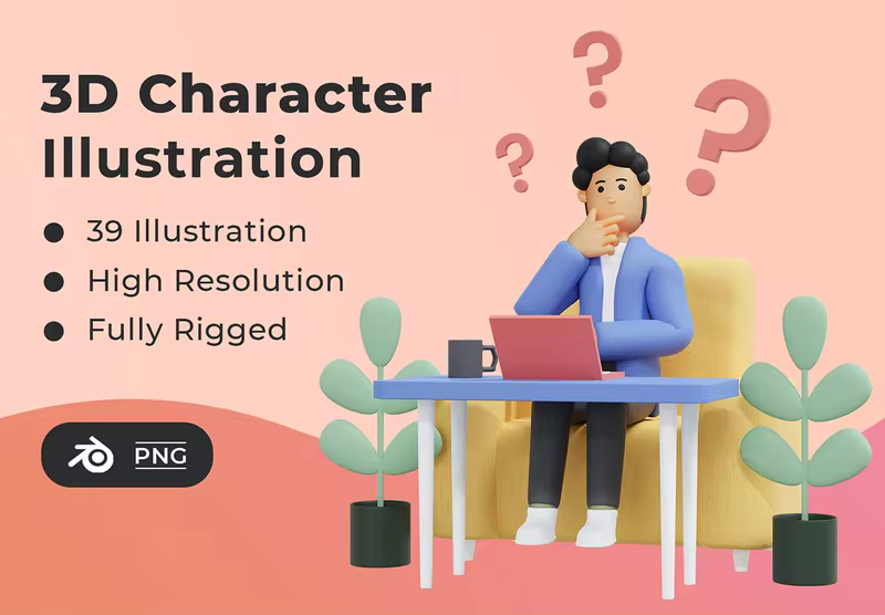 小咖下午茶：高质量3D人物角色插画[3.44GB]