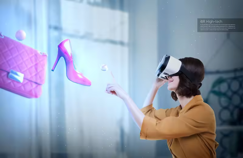 女性时尚主题VR科技海报设计韩国素材[PSD]