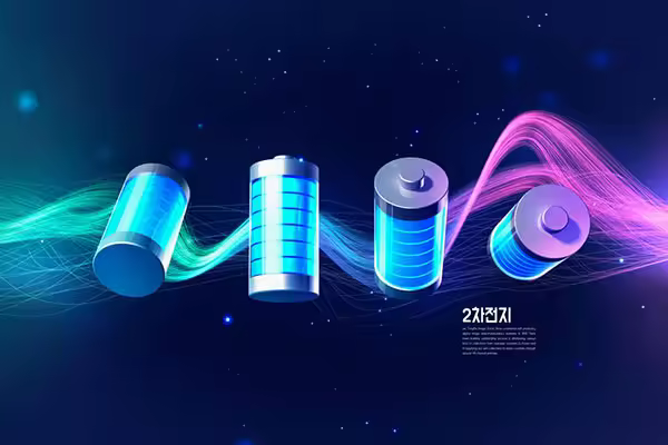 渐变线条新能源电池海报设计韩国素材[PSD]