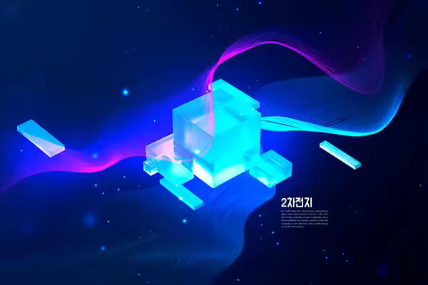 蓝色透明方块未来科技感海报设计韩国素材[PSD]