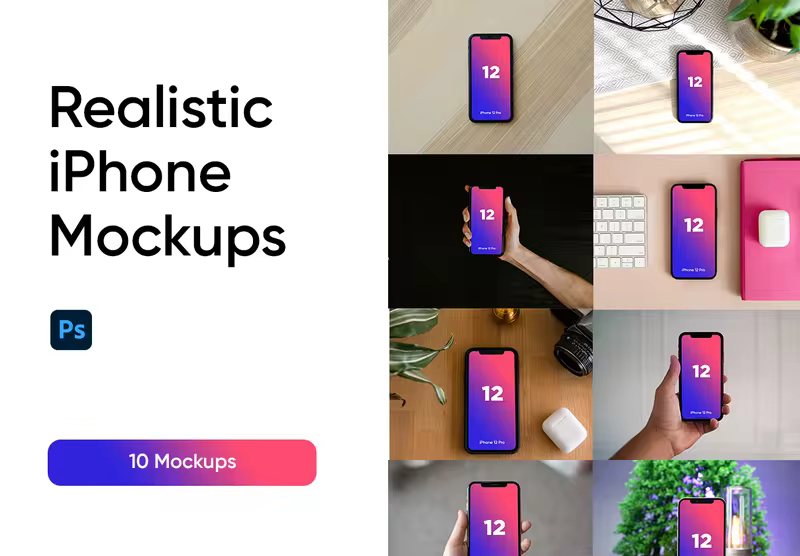 小咖下午茶：逼真高品质的iPhone 12手机样机