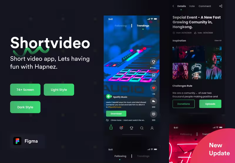 小咖下午茶：社交类短视频App应用 UI KIT