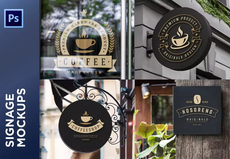 小咖下午茶：咖啡厅和咖啡店标志Logo样机