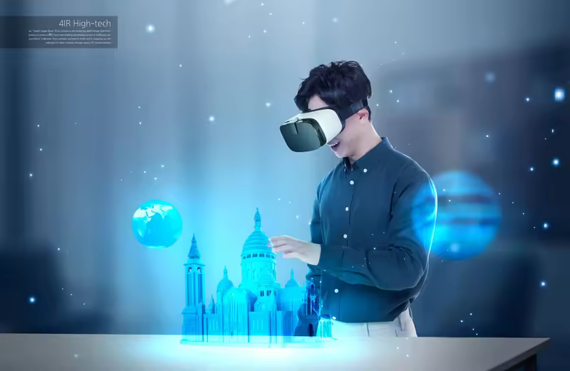 VR科技环球旅游海报设计韩国素材[PSD]