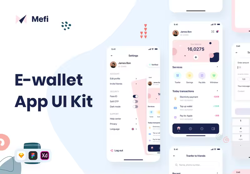 小咖下午茶：电子钱包App应用程序 UI 套件