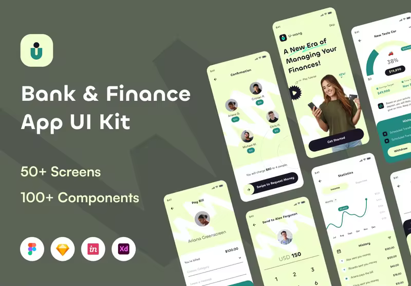 小咖下午茶：银行和金融App应用程序UI套件