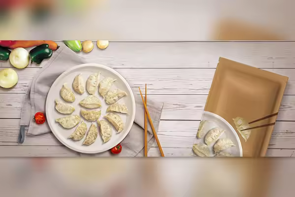 饺子食品广告Banner设计韩国素材[psd]
