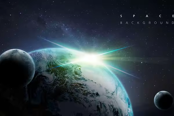 耀眼光芒地球星际背景韩国素材[psd]