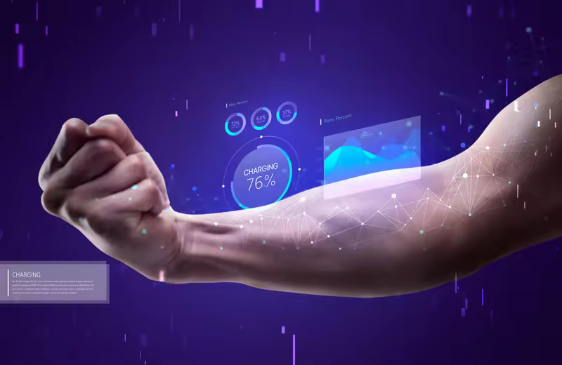 手臂充能科技概念海报设计韩国素材[psd]