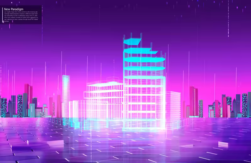 赛博未来城市抽象海报设计韩国素材[psd]