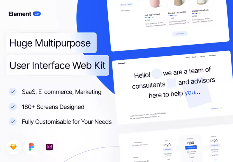 小咖下午茶：多用途Web UI用户界面设计工具包