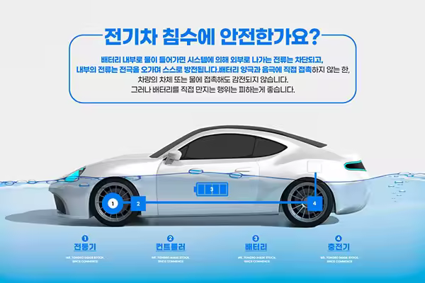 新能源汽车涉水安全防护海报设计韩国素材[psd]