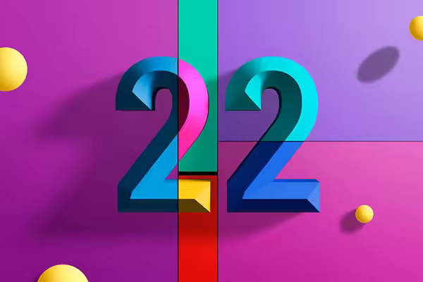 多彩拼接色数字22海报设计韩国素材[psd]