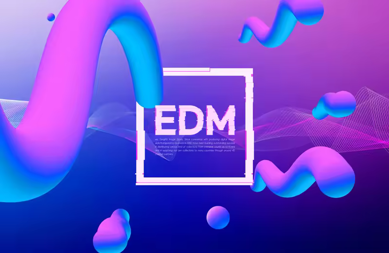 EDM电子音乐渐变抽象形状海报设计韩国素材[psd]