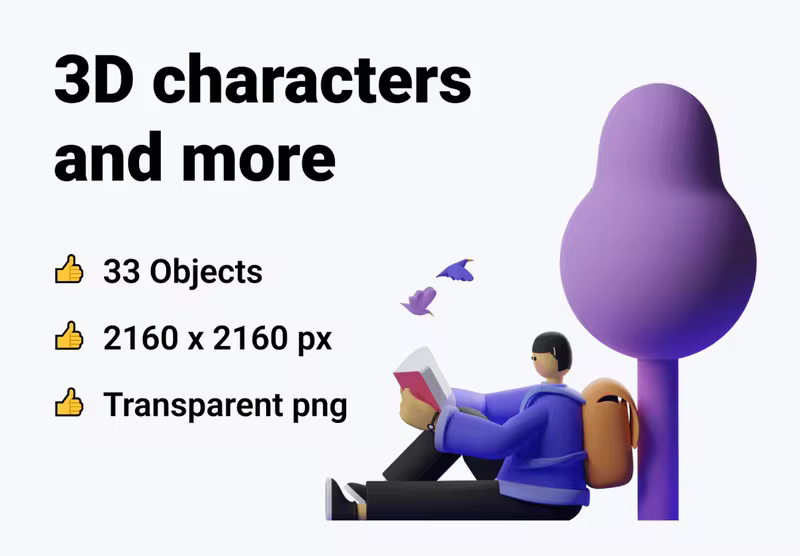 小咖下午茶：创意3D卡通角色素材