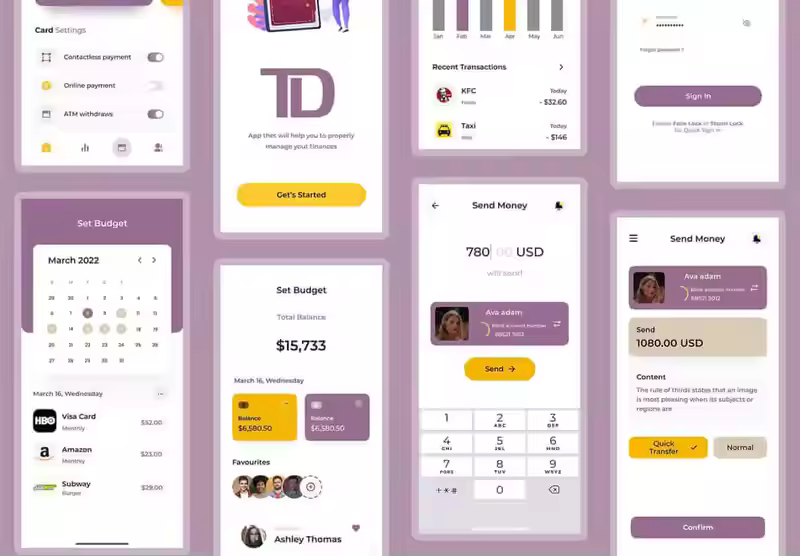 小咖下午茶：手机银行App应用程序UI套件