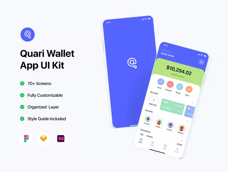 小咖下午茶：金融电子钱包App应用程序 UI 套件
