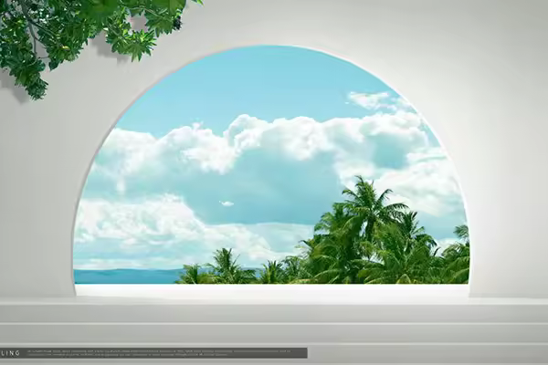蓝天海岛风景海报设计韩国素材[psd]