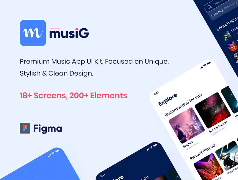 小咖下午茶：音乐移动应用App UI界面设计套件