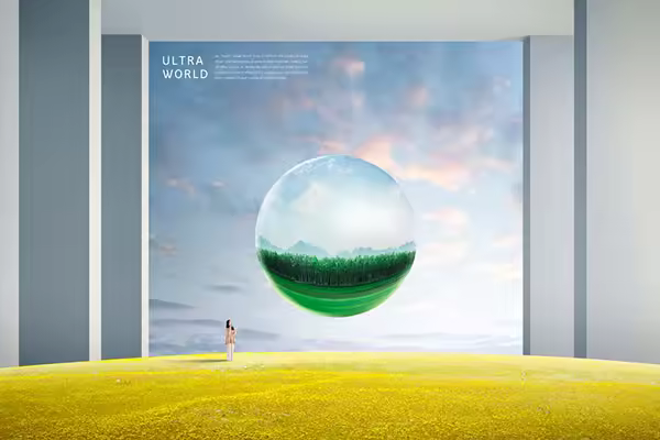 自然水晶球风景空间海报设计韩国素材[psd]