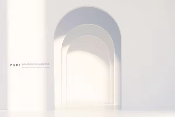 白色拱门建筑海报设计韩国素材[psd]