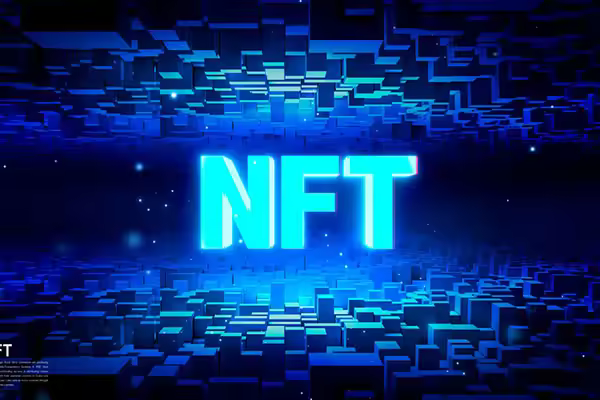 智慧科技蓝色发光NFT海报设计韩国素材[psd]