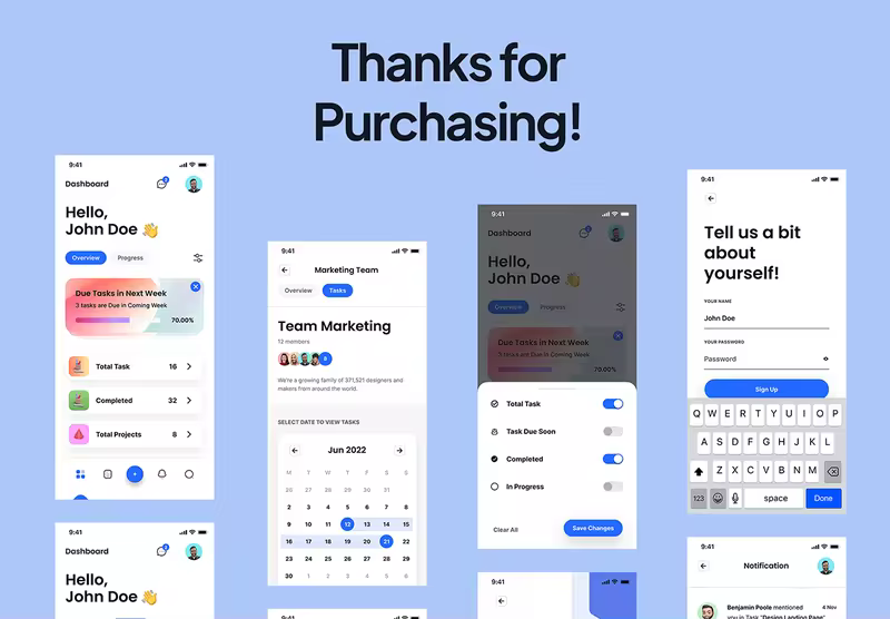 小咖下午茶：日程任务管理App应用程序IOS UI套件